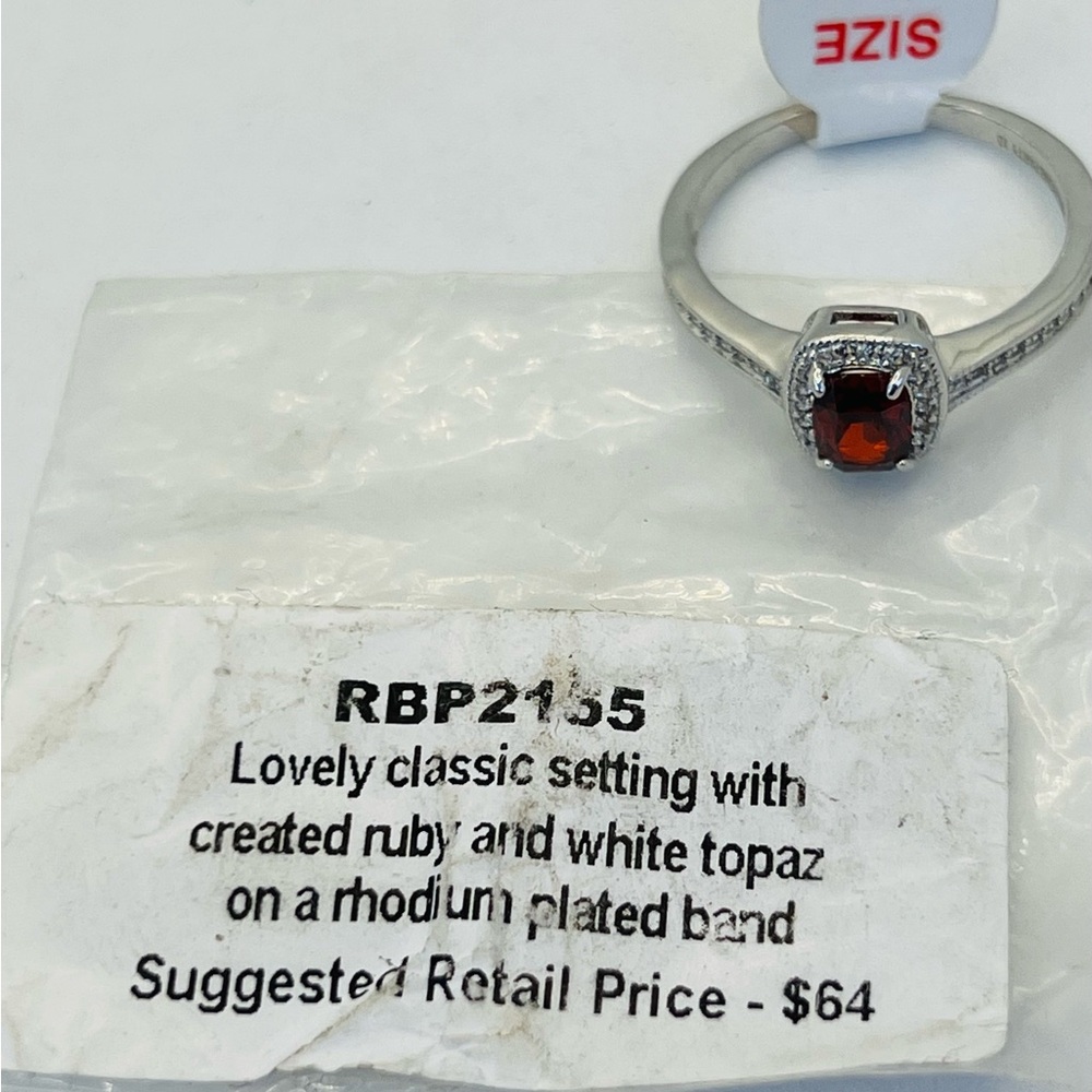 NWT RETRO RING BOMB PARTY RING RUBY RBP2155 SIZE 10 - Picture 5 of 9